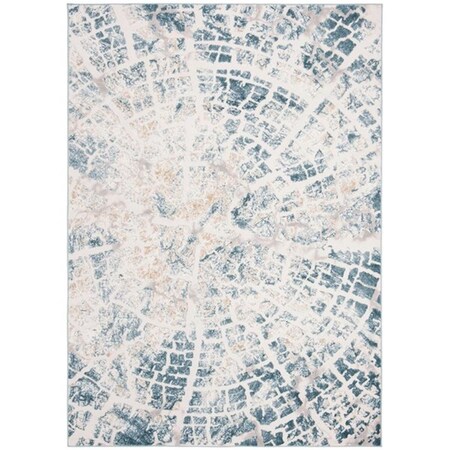 Safavieh Power Loomed 6 ft. 7 in. x 6 ft. 7 in. Vogue 100 Contemporary Area Rug Cream & Teal - Square VGE146A-7SQ